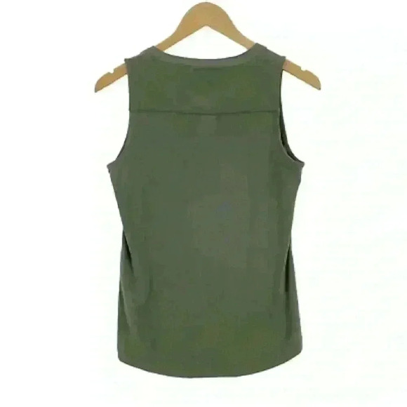 WHBM Women Green Lace Up V-Neck Pullover Blouse Top Size XXS - Picture 3 of 5